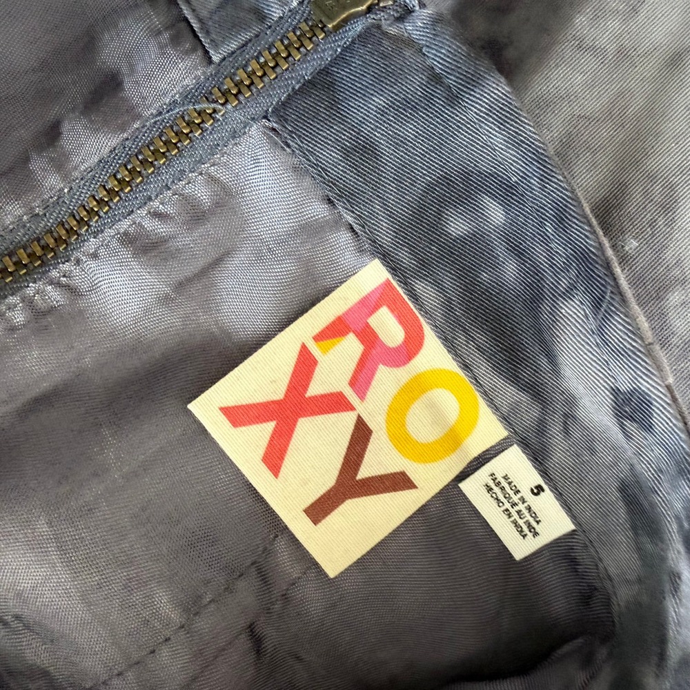 Roxy Women's Strapless Tie-Dye Mini Dress Gray‎ Size 5 Zipper Pocketed Retro NWT - Picture 5 of 11